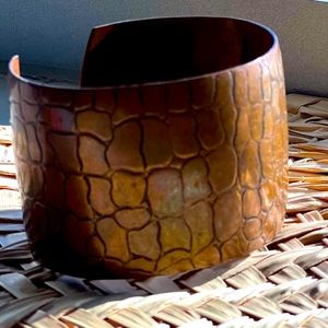 Vintage Copper Reptile Cuff Bracelet